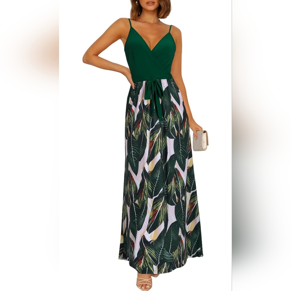 Amazon Tropical Green Maxi Dress - Picture 3 of 6